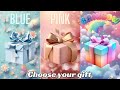 Choose your gift  3 gift box challenge 2 good  1 bad blue pink  rainbow chooseyourgift