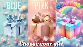 Choose your gift 🎁💝🤩🤮|| 3 gift box challenge|| 2 good \& 1 bad|| Blue, Pink \& Rainbow #chooseyourgift