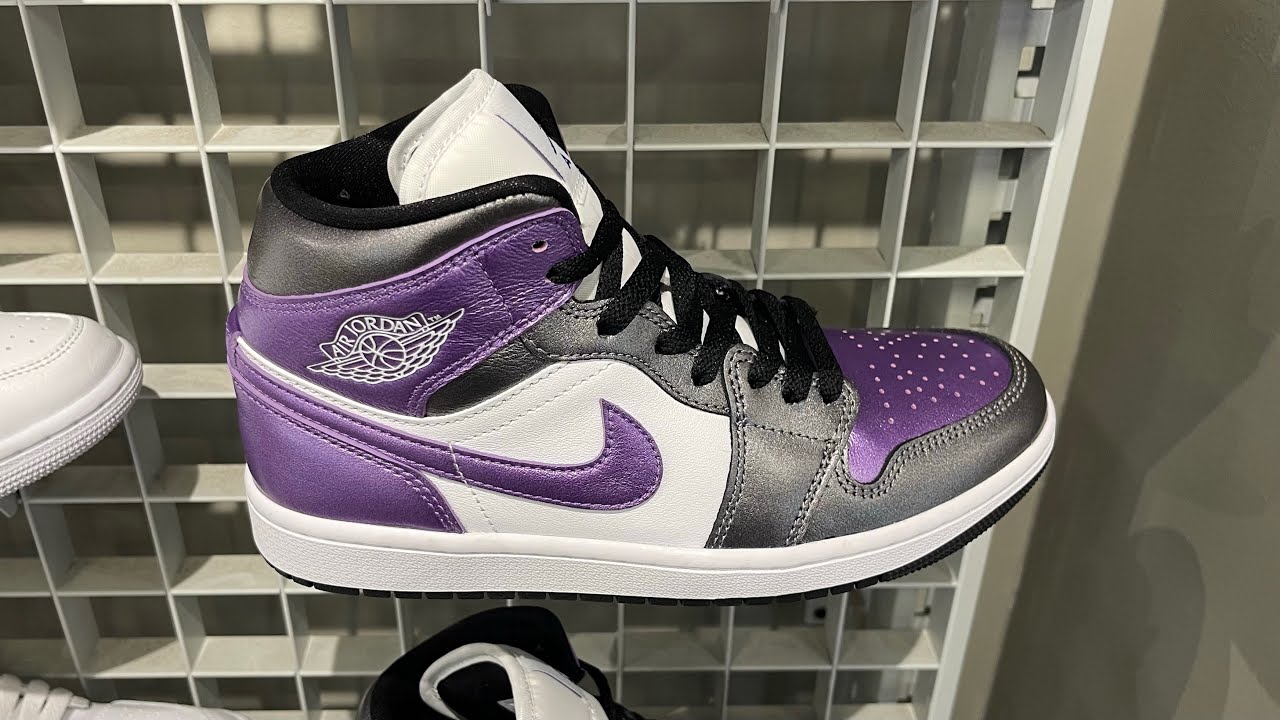 シューズ(男性用) NIKE Air Jordan 1 MID HJ5911-105 Air Jordan 1 Mid “Metallic Purple” - Style Code: HJ5911-105 - YouTube