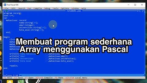 Array - Program sederhana menggunakan Pascal