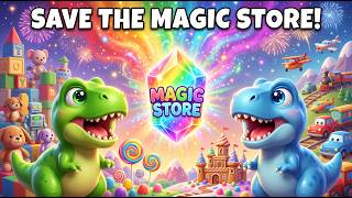 Dinosaur Adventure Movie for Kids | Green T-Rex &amp; Blue T-Rex Save the Giant Dinosaur Store! 🦖✨