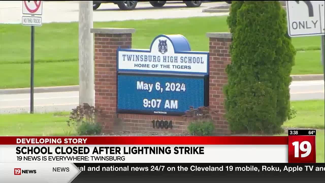 Twinsburg schools & fitness center closed Monday after lightning strike