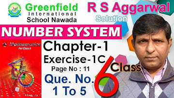 Number System Class 6 Ex 1C Page 11 Q 1 to 5