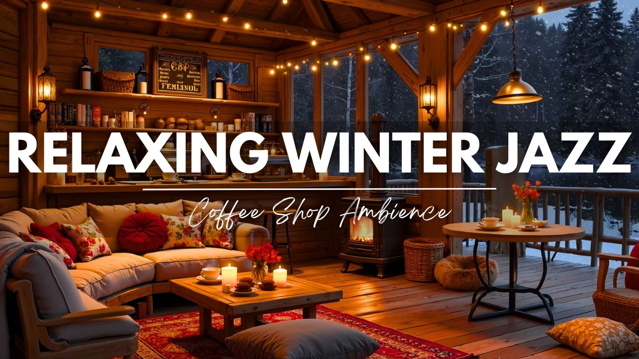 Relaxing Winter Jazz Music at Cozy Coffee Shop Ambience ⛄ Warm Instrumental Jazz for Studying