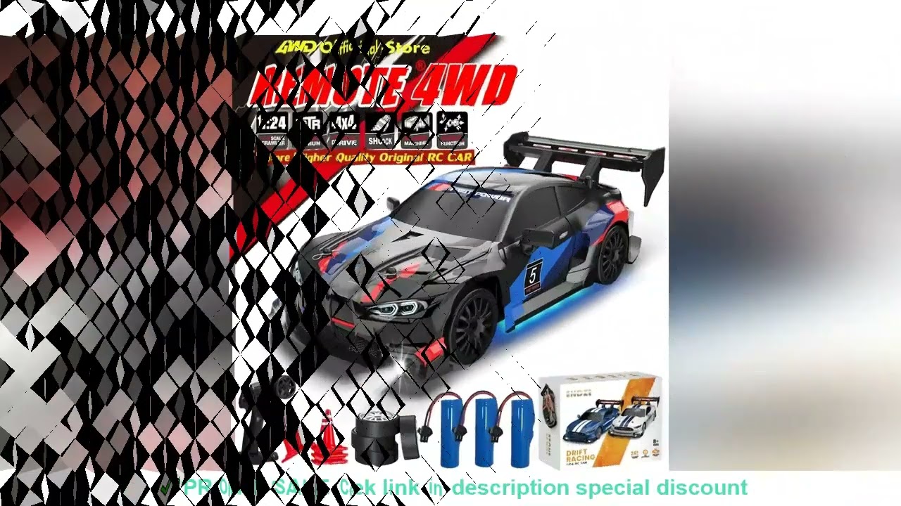 RC Drift Car 4WD Remote Control High Speed Racing Vehicle with LED Lights 2.4GHz Radio 4x4 Off-Road