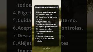 Reglas para tener paz mental