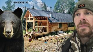 Bear, Master Bedroom & Bathroom: Log Walls |EP110| Log Cabin Build on Off-Grid Homestead