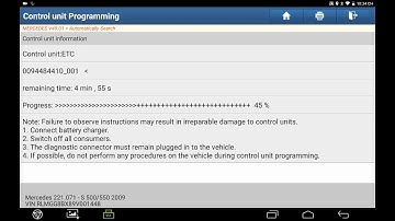 LAUNCH X431 PAD III - Program & coding Mercedes TCU 722 9 GLK300