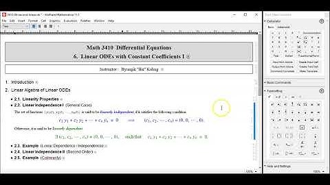 3410-06 Second Order Linear ODEs with Constant Coefficients 1