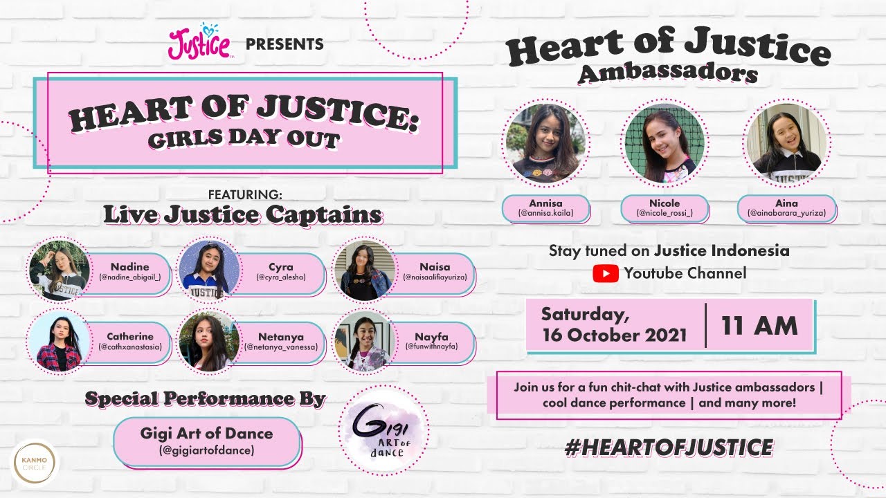 Heart of Justice: Girls Day Out - 16 October 2021 at 11AM