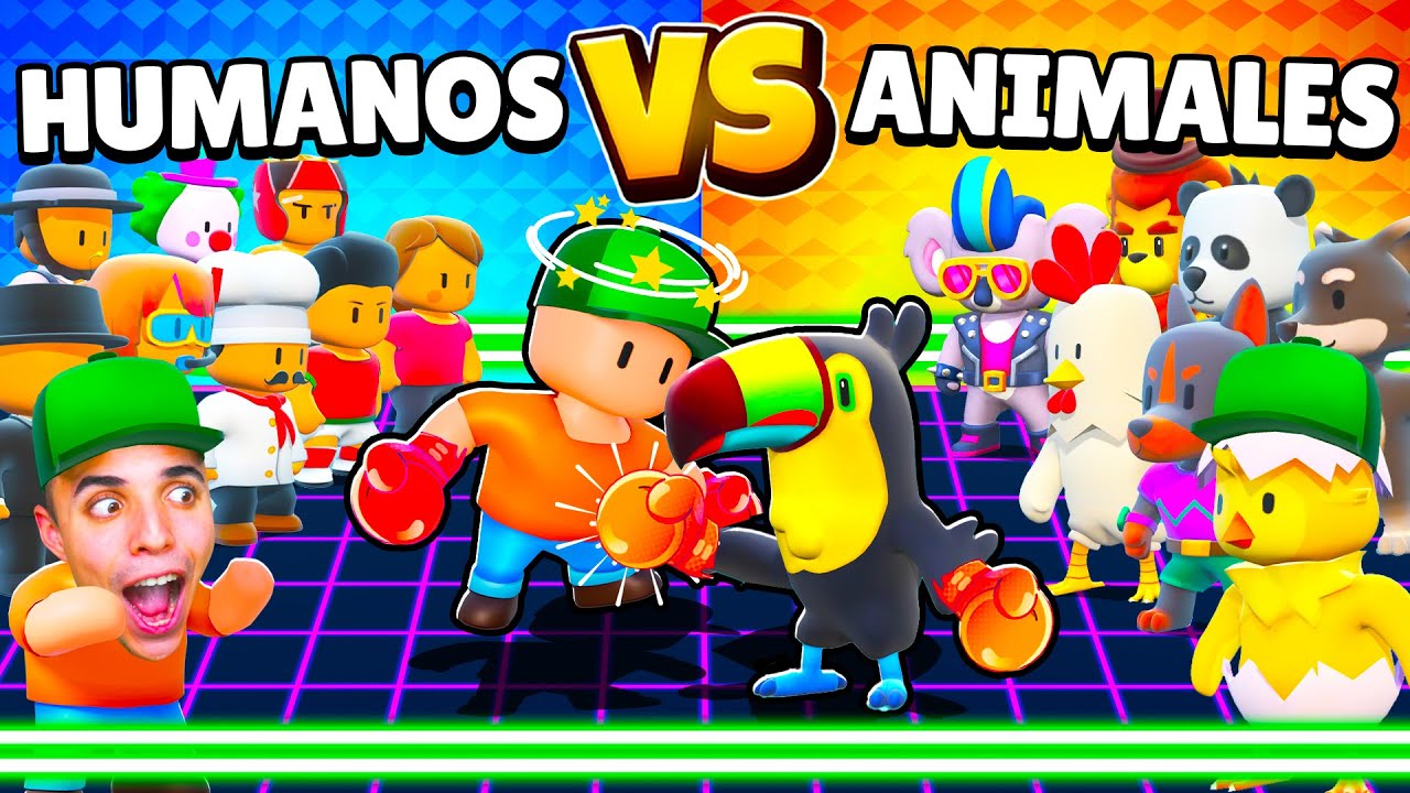 BATALLA de SKINS *HUMANOS vs ANIMALES* en STUMBLE GUYS! 😱