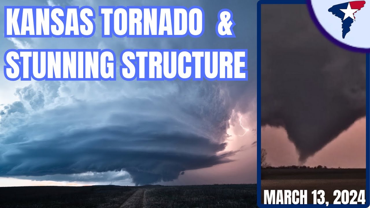 Stunning Storm Structure and Tornado in Alta Vista, Kansas (3/13/24) {T/B/S}