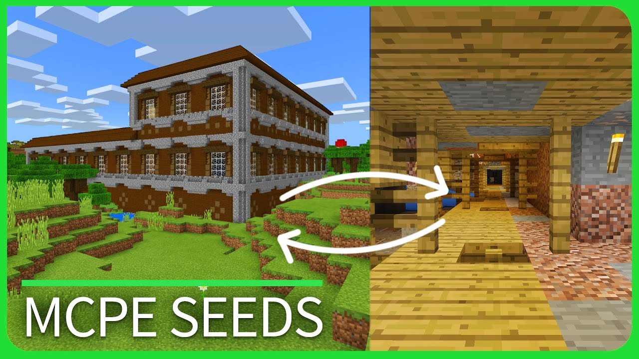 Minecraft Pe Seeds Mineshaft Under Woodland Mansion Best Mcpe Seeds 1 1 1 2 Youtube