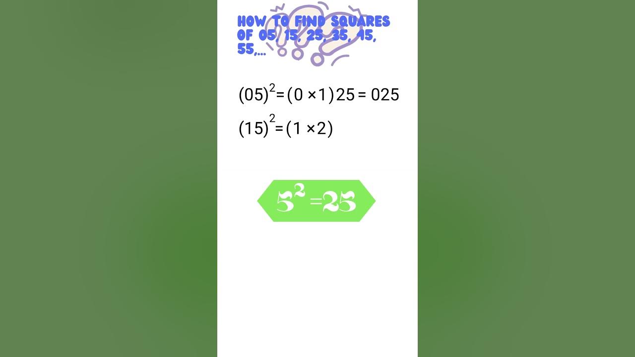 Squaring Two Digit Numbers Ending In 5 youtubeshorts ytshorts shorts squaring-two-digit-numbers-ending-in-5-youtubeshorts-ytshorts-shorts