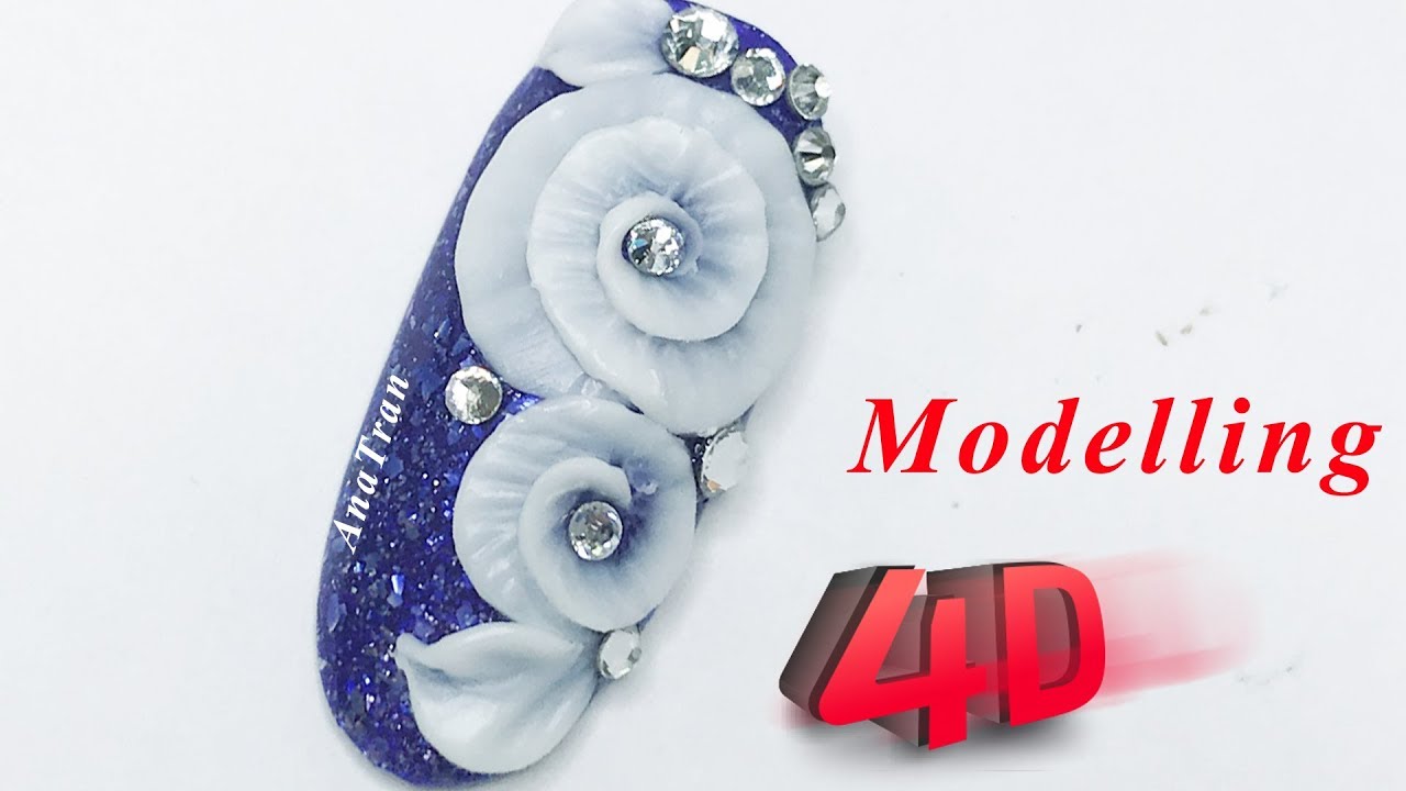 Dạy Cách Đắp Hoa Nổi Bằng Gel Khô 4D Cơ Bản | AnaTran - YouTube