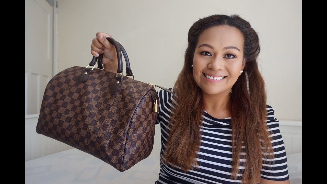 LOUIS VUITTON SPEEDY 30 Damere Ebene | What&#39;s in my bag - YouTube