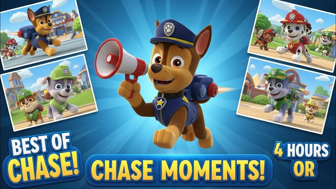 PAW Patrol Best CHASE Moments! 💙🐾 | 4 HOUR Compilation | Chase Rescue Adventures | Kids Cartoon