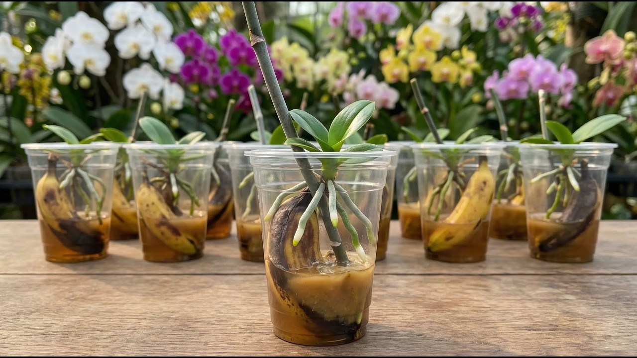 Just bananas! Orchid cuttings suddenly take root and sprout overnight.