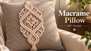 Craft a Beautiful Macrame Pillow Cover with Simple Macrame | DIY Tutorial