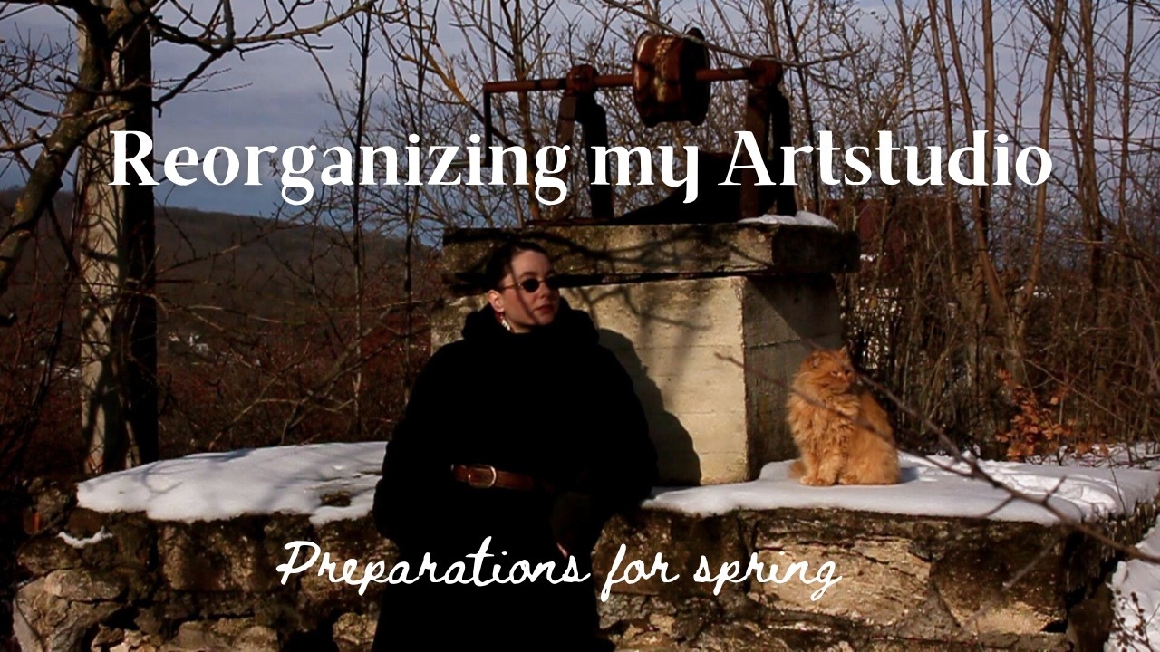 Preparing my Art Studio for spring, painting a medieval Portrait and wintery walks