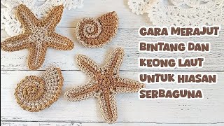 CARA MERAJUT BINTANG DAN KEONG LAUT UNTUK HIASAN SERBAGUNA || Aplikasi Hiasan Rajut Flat screenshot 2