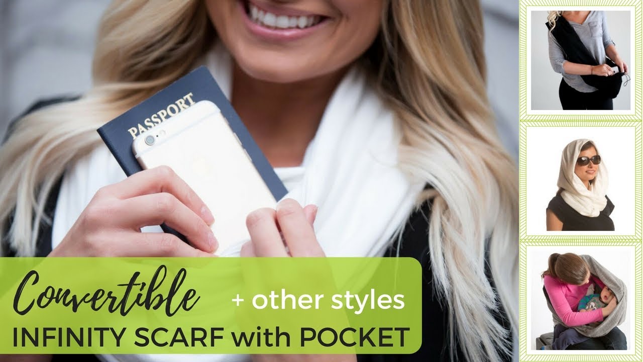 patented sholdit convertible infinity scarf with pocket other styles youtube