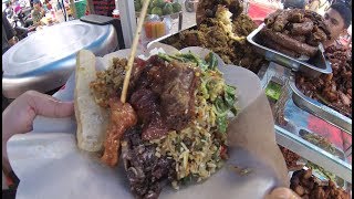 Indonesia Bali Street Food 1812 Part.1 Mix Rice Nasi Campur Ibuk Made Pasar Badung Penampungan