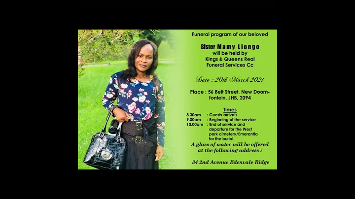 Funeral service For Mamie Kalema Liongo