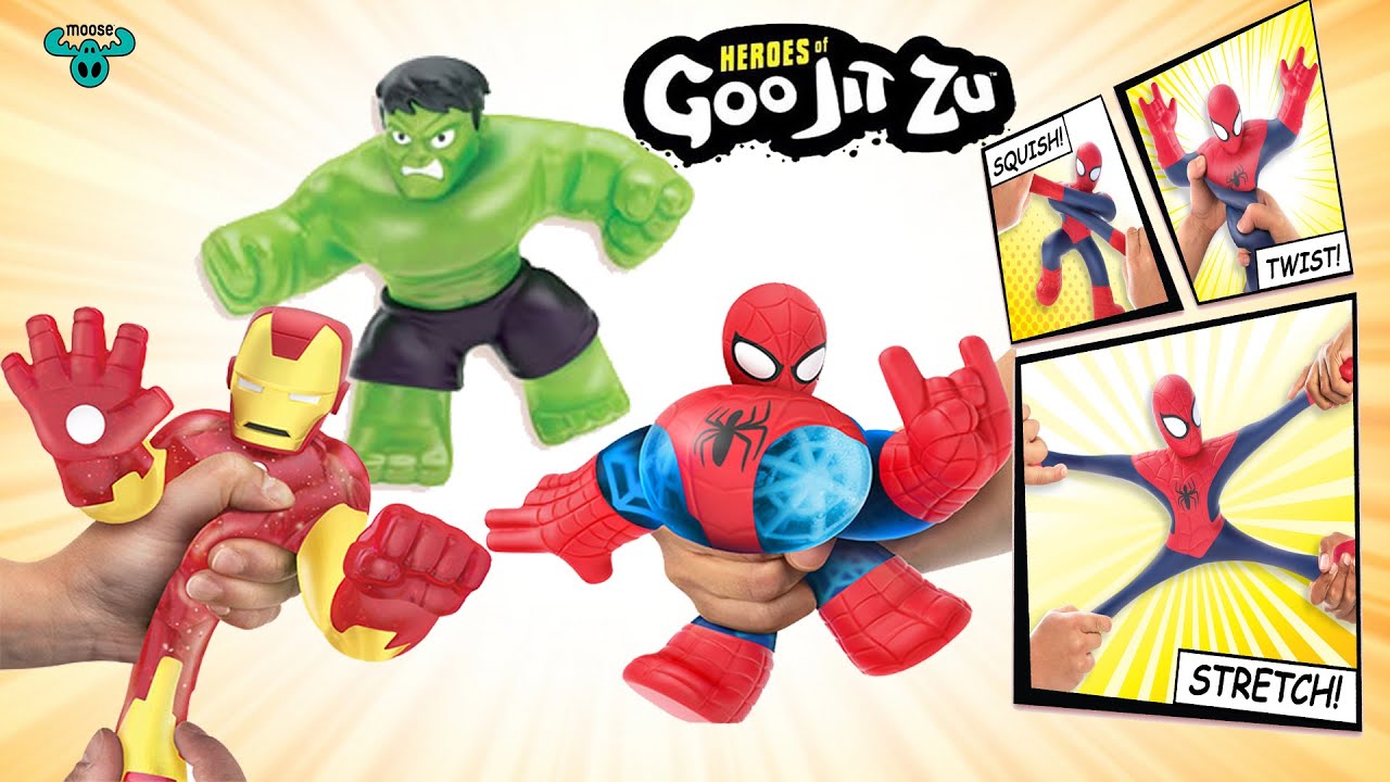 Marvel Iron Man Heroes of Goo Jit Zu Toy Stretch Fun Gift Twist Squish 