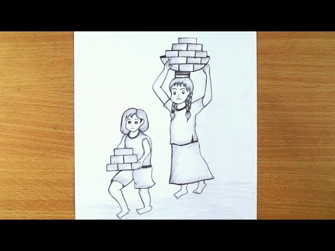 Drawing For World Child Labour Day || Say No To Child Labour Drawing -  YouTube