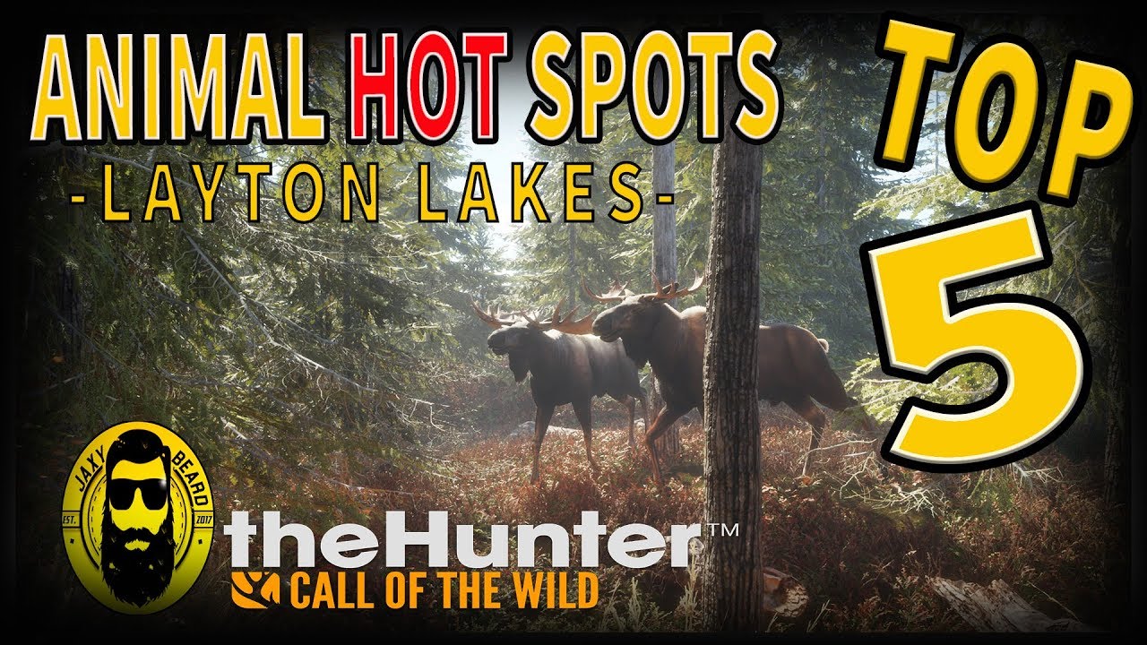 Top 5 Animal Hot Spots Layton Lakes Thehunter Call Of The Wild Youtube