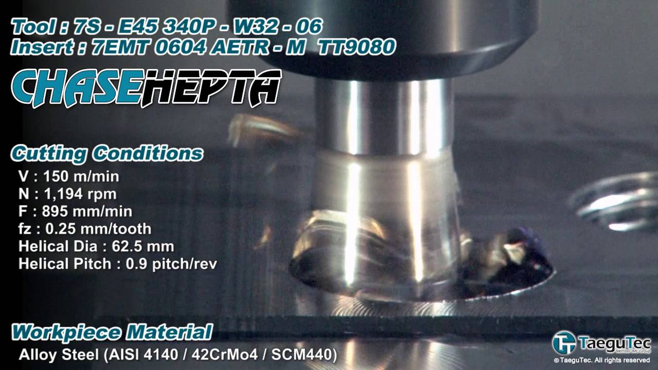 [Machining]_TaeguTec_CHASEHEPTA_Helical Ramping - YouTube
