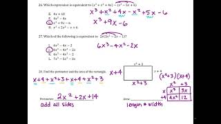 Algebra 1 Spring Final Exam Review: Unit 6