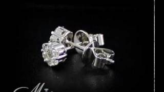 Diamond Flower Stud Earrings in 14k White Gold (0.37 ct.tw.) from MioJewelry