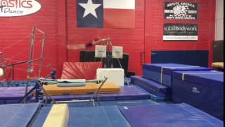 Clara Hong gymnast - bars double front dismount training