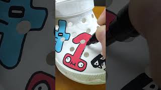 Number Lore but Drawing on Crocs With Posca Markers! 😊Number Lore in Real Life #shorts