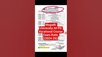 Magadh University PG Vocational Course Exam Date Sem-1 (2024-26) #magadhuniversity