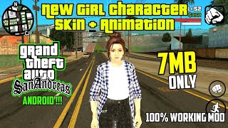 [7MB] New Girl Character Skin + Animation Mod GTA SA Android | HUNNY TECHNICALS