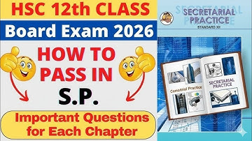 SP Imp Question CLASS 12TH |HSC EXAM 2026|Most Important Questions |ARK sir