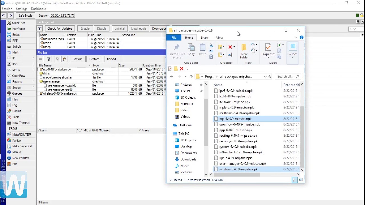 Mikrotik Tutorial 22. Package update file