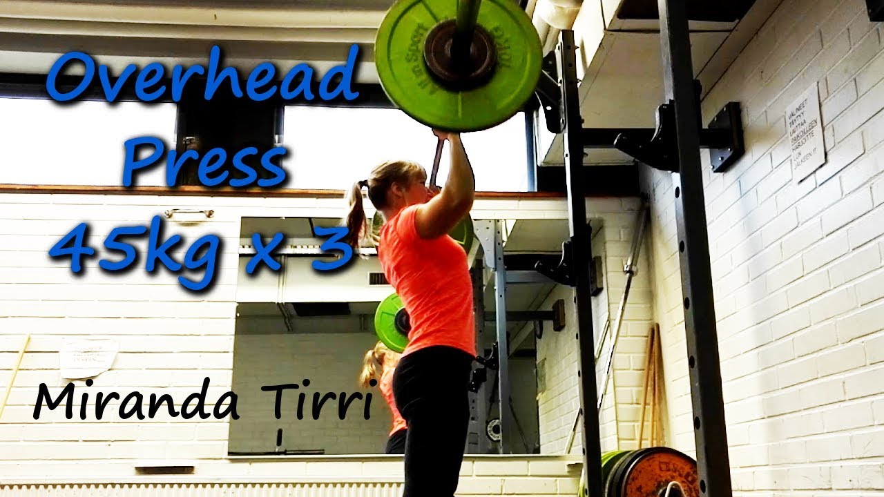 Overhead Press 100 LBS/45KG X 3 at 62KG BW Woman! YouTube