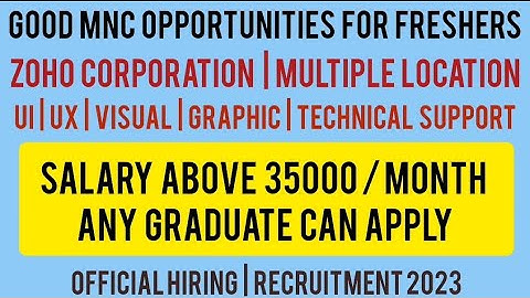 Zoho Corp | UI | UX | GRAPHIC | VISUAL | Non Coding | Fresher & Experience | Tamil | Latest Job 2023