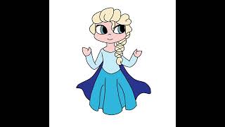 How To Draw Elsa (printable PDF included in videos) 🥰 #Shorts