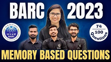 BARC 2023 Memory Based Questions | Paper Analysis |Answer Key|BARC Questions Chemistry|Exam Analysis