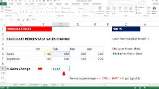 Calculate Percentage Change between Two Values