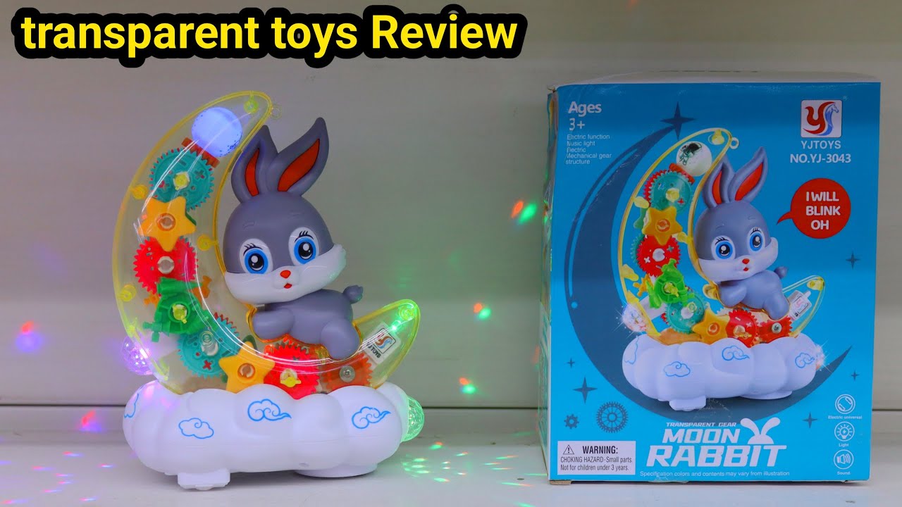Transparent Moon Rabit Toys Unboxing | dancing robot | car toy video, 
