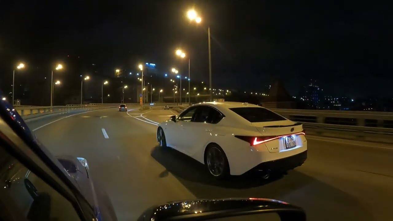 Lexus IS300 2.0 turbo 245 h.p. 2.0 turbo Subaru Foresters 280 h.p. SJG night ride 😎 Ford Mustang