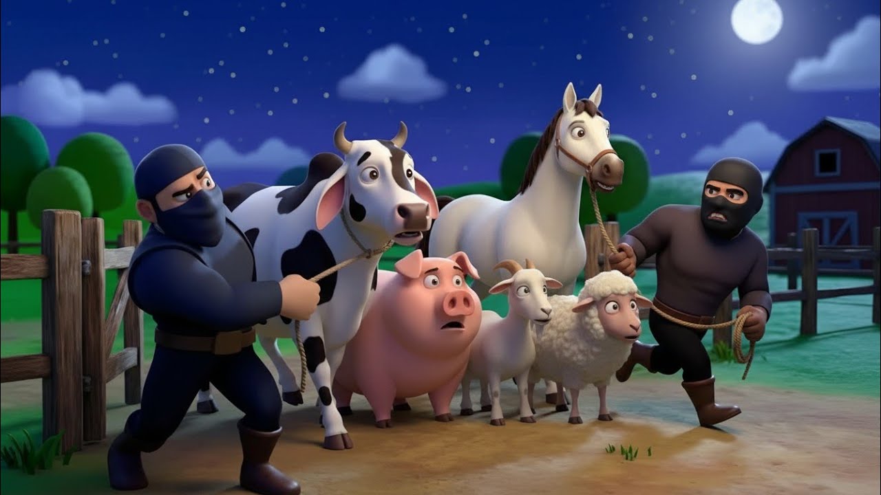 Two Thieves STOLE Old MacDonald's Farm Animals at MIDNIGHT! 😱🐴🐄