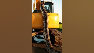 🚨 Excavator Attacked by Giant Python While Digging Mud! 😱🐍 #excavators #pythonattack #wildsnake