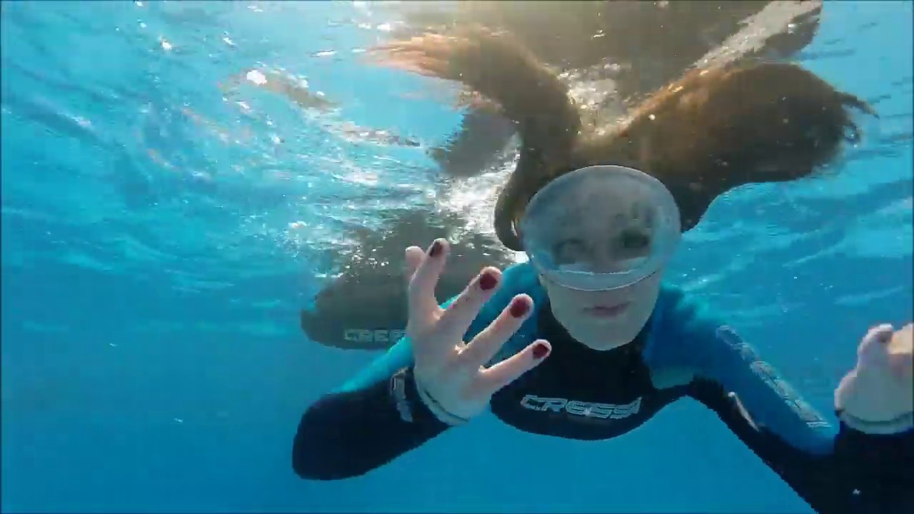 SNORKEL GIRL IN POOL YouTube